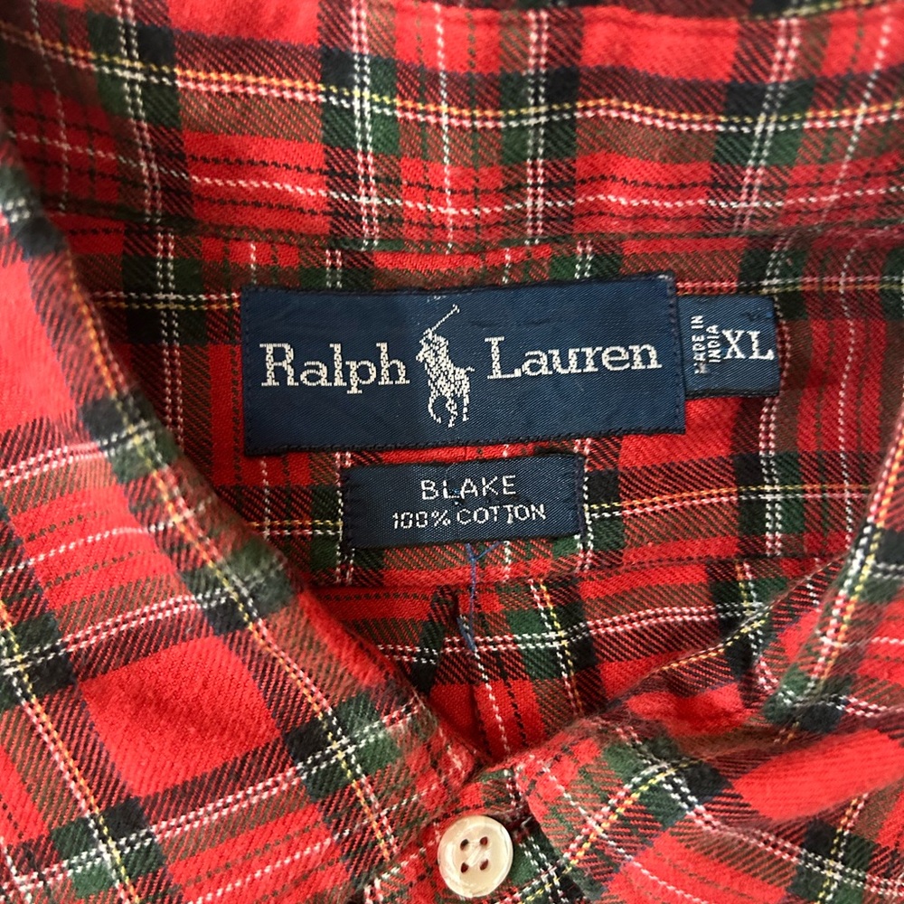 Vintage Lauren Ralph Lauren the Blake red plaid button down - Picture 2 of 11